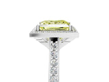 White gold Fancy Yellow Princess Cut Halo Round Diamond Pavé Band with Four-Prong Setting_50