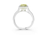 White gold Fancy Yellow Princess Cut Halo Round Diamond Pavé Band with Four-Prong Setting_53