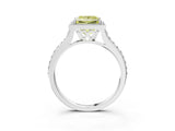 White gold Fancy Yellow Princess Cut Halo Round Diamond Pavé Band with Four-Prong Setting_59