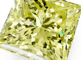 White gold Fancy Yellow Princess Cut Halo Round Diamond Solitaire Ring with Pavé Band and Four-Prong Setting_49