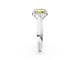 White gold Fancy Yellow Princess  Cut Halo Solitaire Engagement Ring with Square Band and Four-Prong Setting_113