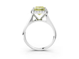 White gold Fancy Yellow Princess  Cut Halo Solitaire Engagement Ring with Square Band and Four-Prong Setting_116