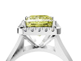 White gold Fancy Yellow Princess  Cut Halo Solitaire Engagement Ring with Square Band and Four-Prong Setting_124