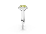White gold Fancy Yellow Princess  Cut Halo Solitaire Engagement Ring with Square Band and Four-Prong Setting_14