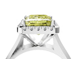 White gold Fancy Yellow Princess  Cut Halo Solitaire Engagement Ring with Square Band and Four-Prong Setting_16