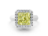 White gold Fancy Yellow Princess  Cut Halo Solitaire Engagement Ring with Square Band and Four-Prong Setting_78