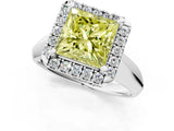 White gold Fancy Yellow Princess  Cut Halo Solitaire Engagement Ring with Square Band and Four-Prong Setting_79