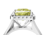 White gold Fancy Yellow Princess  Cut Halo Solitaire Engagement Ring with Square Band and Four-Prong Setting_82