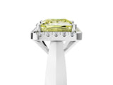 White gold Fancy Yellow Princess  Cut Halo Solitaire Engagement Ring with Square Band and Four-Prong Setting_83