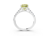 White gold Fancy Yellow Princess  Cut Pavé Band Solitaire Ring with Four-Prong Setting_20
