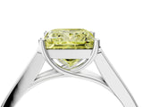 White gold Fancy Yellow Princess Cut Solitaire Cathedral Diamond Engagement Ring with Channel-Set Band and Four-Prong Setting_19