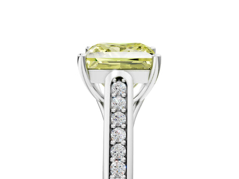 White gold Fancy Yellow Princess Cut Solitaire Cathedral Diamond Engagement Ring with Channel-Set Band and Four-Prong Setting_20