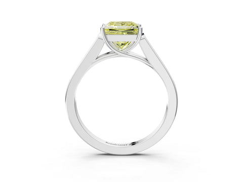 White gold Fancy Yellow Princess Cut Solitaire Cathedral Diamond Engagement Ring with Channel-Set Band and Four-Prong Setting_6