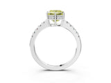 White gold Fancy Yellow Princess Cut Solitaire Diamond Engagement Ring with Pavé Band and Six-Prong Setting_15