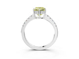 White gold Fancy Yellow Princess Cut Solitaire Diamond Engagement Ring with Pavé Band and Six-Prong Setting_19