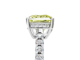 White gold Fancy Yellow Princess Cut Solitaire Diamond Engagement Ring with Pavé Band and Six-Prong Setting_29