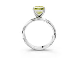 White gold Fancy Yellow Princess Cut Solitaire Diamond Engagement Ring with Twisted Pave Band and Four-Prong Setting_60