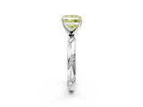 White gold Fancy Yellow Princess Cut Solitaire Diamond Engagement Ring with Twisted Pave Band and Four-Prong Setting_69