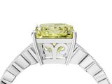 White gold Fancy Yellow Princess Cut Solitaire Diamond Ring with Infinity Twist Band and Four-Prong Setting_4