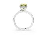 White gold Fancy Yellow Princess Cut Solitaire Diamond Ring with Prong Setting and Plain Band_15