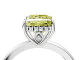 White gold Fancy Yellow Princess Cut Solitaire Diamond Ring with Prong Setting and Plain Band_16
