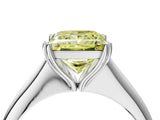White gold Fancy Yellow Princess Cut Solitaire Diamond Ring with Six-Prong Setting and Classic Band_232