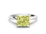 White gold Fancy Yellow Princess Cut Solitaire Diamond Ring with Six-Prong Setting and Classic Band_37