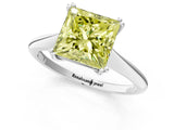 White gold Fancy Yellow Princess Cut Solitaire Diamond Ring with Six-Prong Setting and Classic Band_38