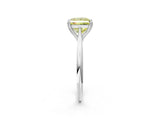 White gold Fancy Yellow Princess Cut Solitaire Diamond Ring with Six-Prong Setting and Classic Band_41