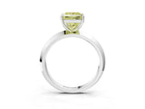 White gold Fancy Yellow Princess  Cut Solitaire Engagement Ring with Flat Band and Four-Prong Setting 3