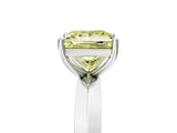 White gold Fancy Yellow Princess  Cut Solitaire Engagement Ring with Flat Band and Four-Prong Setting 5