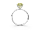 White gold Fancy Yellow Princess  Cut Solitaire Engagement Ring with Four-Prong Setting and Classic Band_3