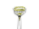 White gold Fancy Yellow Princess  Cut Solitaire Engagement Ring with Four-Prong Setting and Classic Band_5