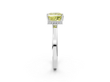 White gold Fancy Yellow Princess  Cut Solitaire Engagement Ring with Four-Prong Setting on a Classic Band_2