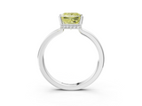 White gold Fancy Yellow Princess  Cut Solitaire Engagement Ring with Four-Prong Setting on a Classic Band_3