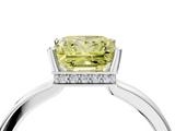 White gold Fancy Yellow Princess  Cut Solitaire Engagement Ring with Four-Prong Setting on a Classic Band_4