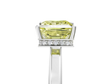 White gold Fancy Yellow Princess  Cut Solitaire Engagement Ring with Four-Prong Setting on a Classic Band_5