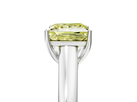 White gold Fancy Yellow Princess Cut Solitaire Engagement Ring with Tapered Band and Four-Prong Setting_8