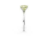 White gold Fancy Yellow Princess  Cut Solitaire Engagement Ring with Thin Band and Four-Prong Setting_5