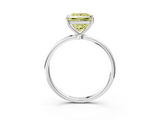 White gold Fancy Yellow Princess  Cut Solitaire Engagement Ring with Thin Band and Four-Prong Setting_6