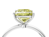 White gold Fancy Yellow Princess  Cut Solitaire Engagement Ring with Thin Band and Four-Prong Setting_7