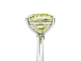 White gold Fancy Yellow Princess  Cut Solitaire Engagement Ring with Thin Band and Four-Prong Setting_8
