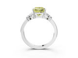 White gold Fancy Yellow Princess  Cut Solitaire Floral Diamond Ring with Four-Prong Setting_3