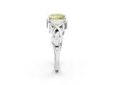 White gold Fancy Yellow Princess Cut Solitaire Intertwined Band Prong Setting Ring_2