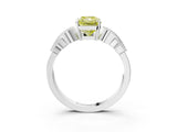 White gold Fancy Yellow Princess Cut Solitaire Milgrain Leaf Band with Prong Setting_15