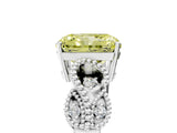 White gold Fancy Yellow Princess Cut Solitaire Milgrain Leaf Band with Prong Setting_17