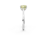 White gold Fancy Yellow Princess  Cut Solitaire Ring with Cathedral Band and Four-Prong Setting_2