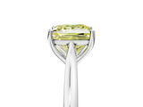 White gold Fancy Yellow Princess  Cut Solitaire Ring with Cathedral Band and Four-Prong Setting_5