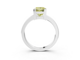 White gold Fancy Yellow Princess  Cut Solitaire Ring with Four-Prong Setting and Classic Band_3