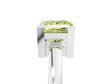 White gold Fancy Yellow Princess  Cut Solitaire Ring with Four-Prong Setting and Classic Band_5